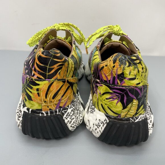 L'Artiste by Spring Step Sneakers Shoes Floral Sequin Colorful Yellow Womens 9.5 - Picture 8 of 15